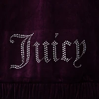 Juicy Couture Junior Girls' Velour Full-Zip Hoodie / Winter Bloom