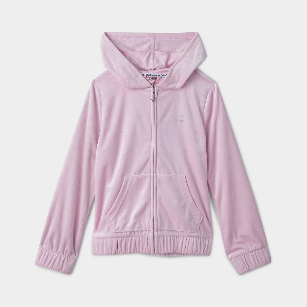 Juicy Couture Junior Girls' Velour Hoodie / Pink Lady