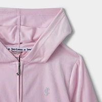Juicy Couture Junior Girls' Velour Hoodie / Pink Lady