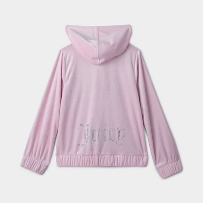 Juicy Couture Junior Girls' Velour Hoodie / Pink Lady