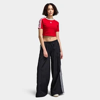 adidas Women's 3 Stripe Baby T-Shirt / Better Scarlet