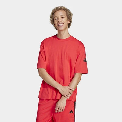 adidas Essentials Loose Fit 3 Bar Logo T-Shirt Pure Ruby / Black
