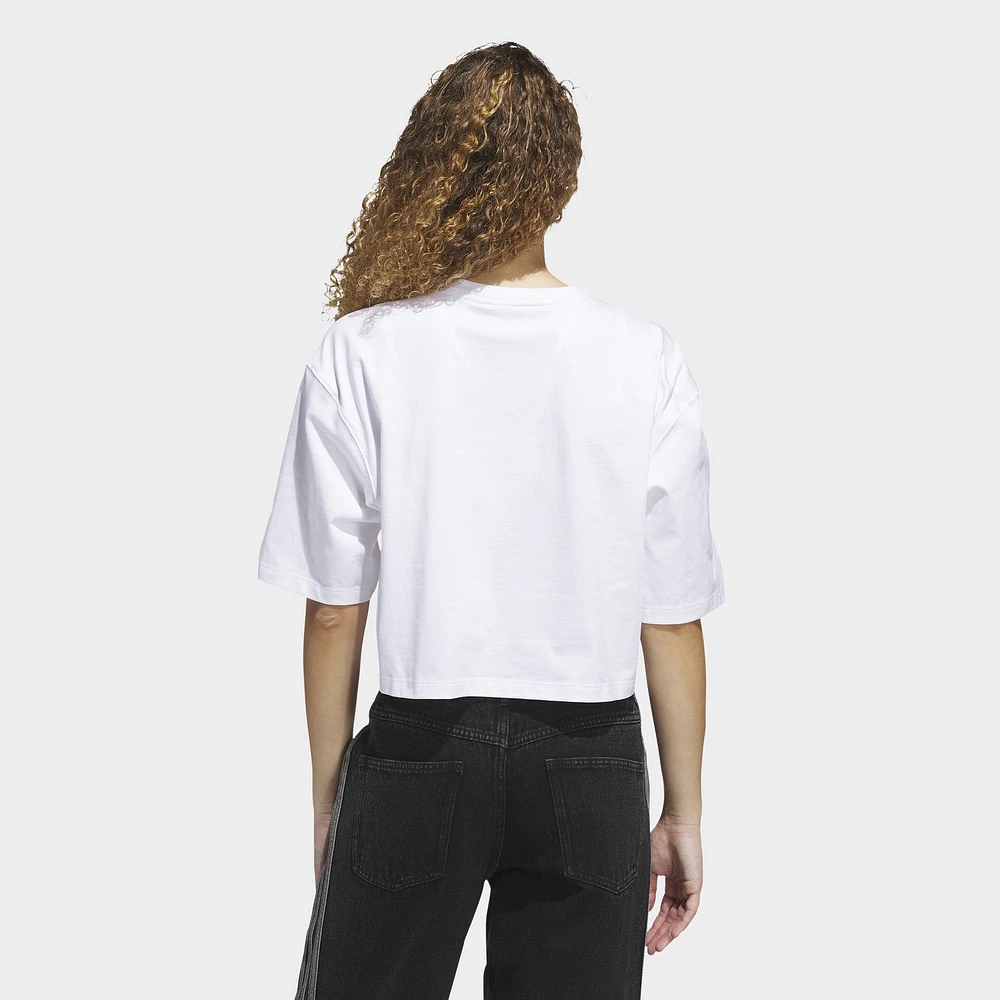 adidas Women's Essentials Crop Tee / White