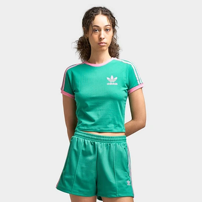adidas Women's Baby Tee Semi Court Green / Bliss Pink