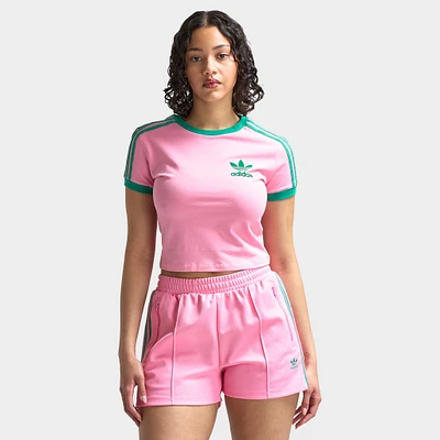 adidas Women's Baby Tee Bliss Pink / Semi Court Green