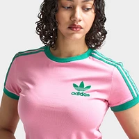 adidas Women's Baby Tee Bliss Pink / Semi Court Green