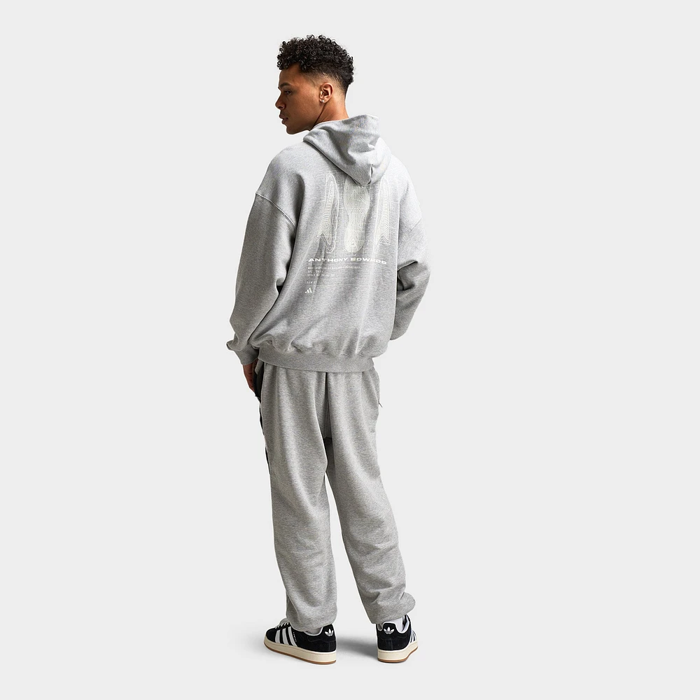 adidas Anthony Edwards GFX Hoodie / Medium Heather Grey