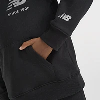 New Balance Junior Boys' Linear Logo Pullover Hoodie / Black