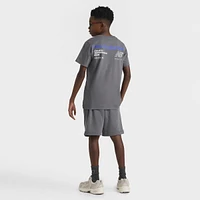 New Balance Junior Boys' Linear Logo Back Hit Tee / Castle Rock