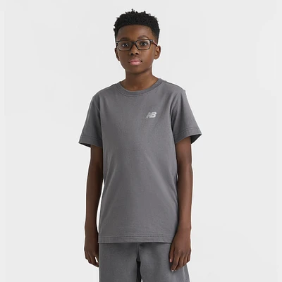 New Balance Junior Boys' Linear Logo Back Hit Tee / Castle Rock