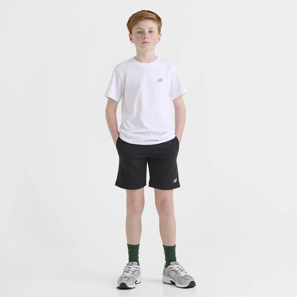 New Balance Junior Boys' Linear Logo Back Hit Tee / White