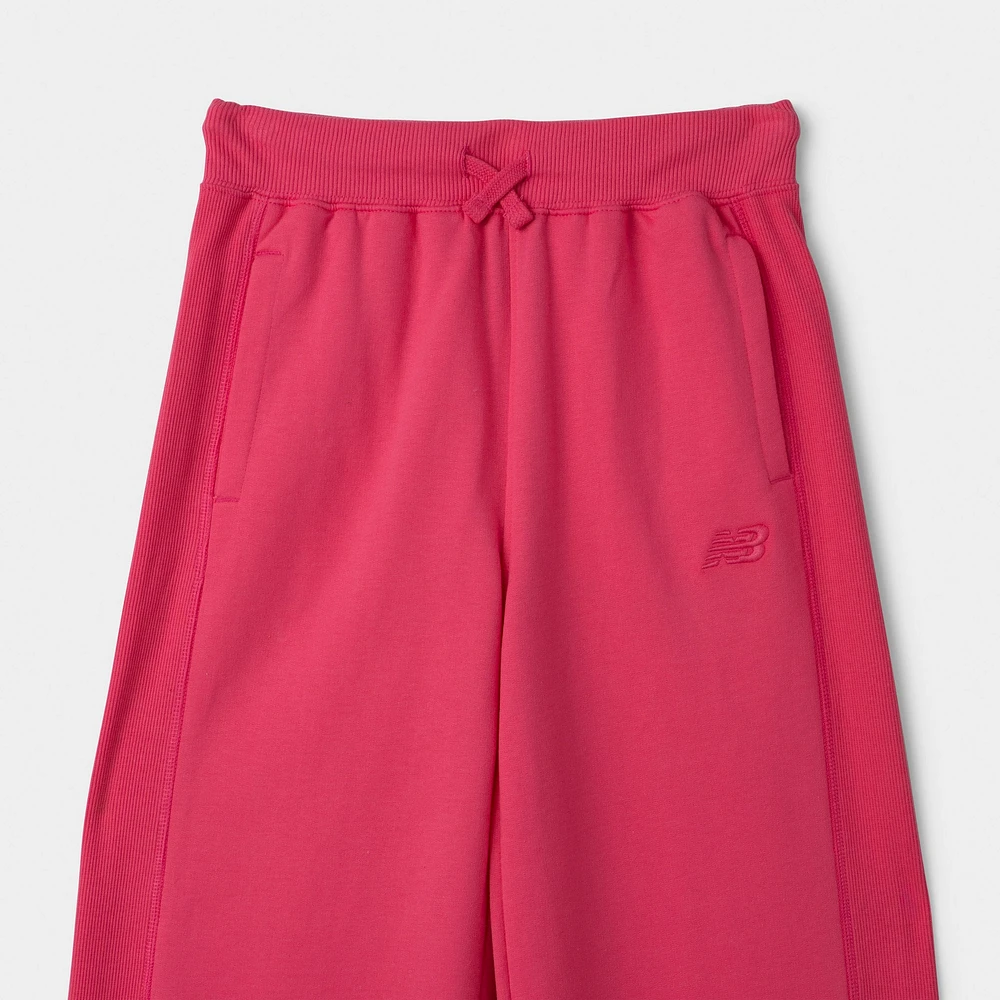 New Balance Junior Girls' Rib Side Panel Pants / Dragon Berry