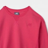 New Balance Junior Girls' Boxy Ribbed Crewneck / Dragon Berry