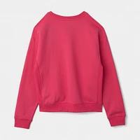 New Balance Junior Girls' Boxy Ribbed Crewneck / Dragon Berry