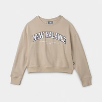New Balance Junior Girls' Graphic Pullover Crewneck / Stoneware