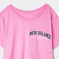 New Balance Junior Girls' Club Baby Tee Rose Sugar