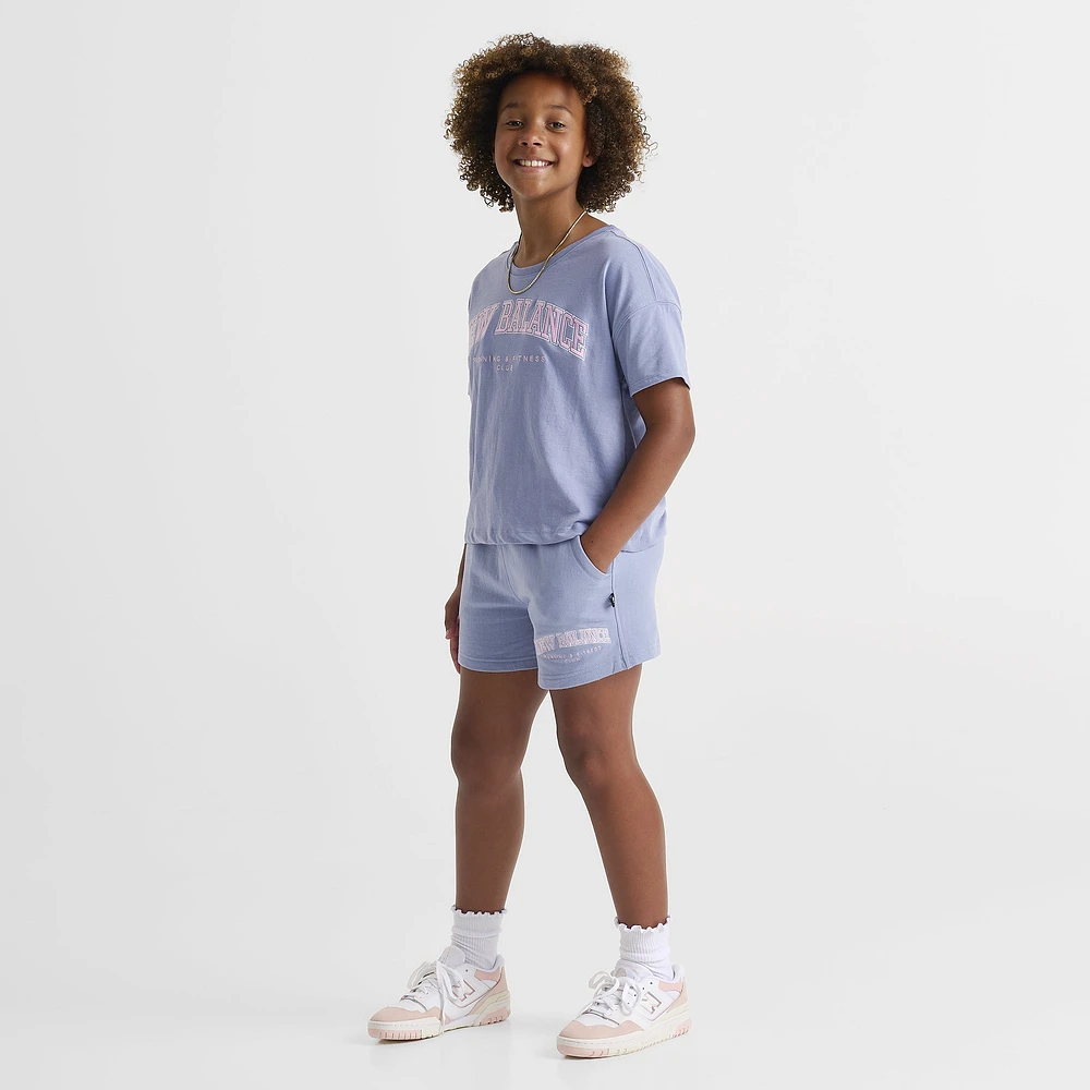 New Balance Junior Girls' Club Short Dusk Shower