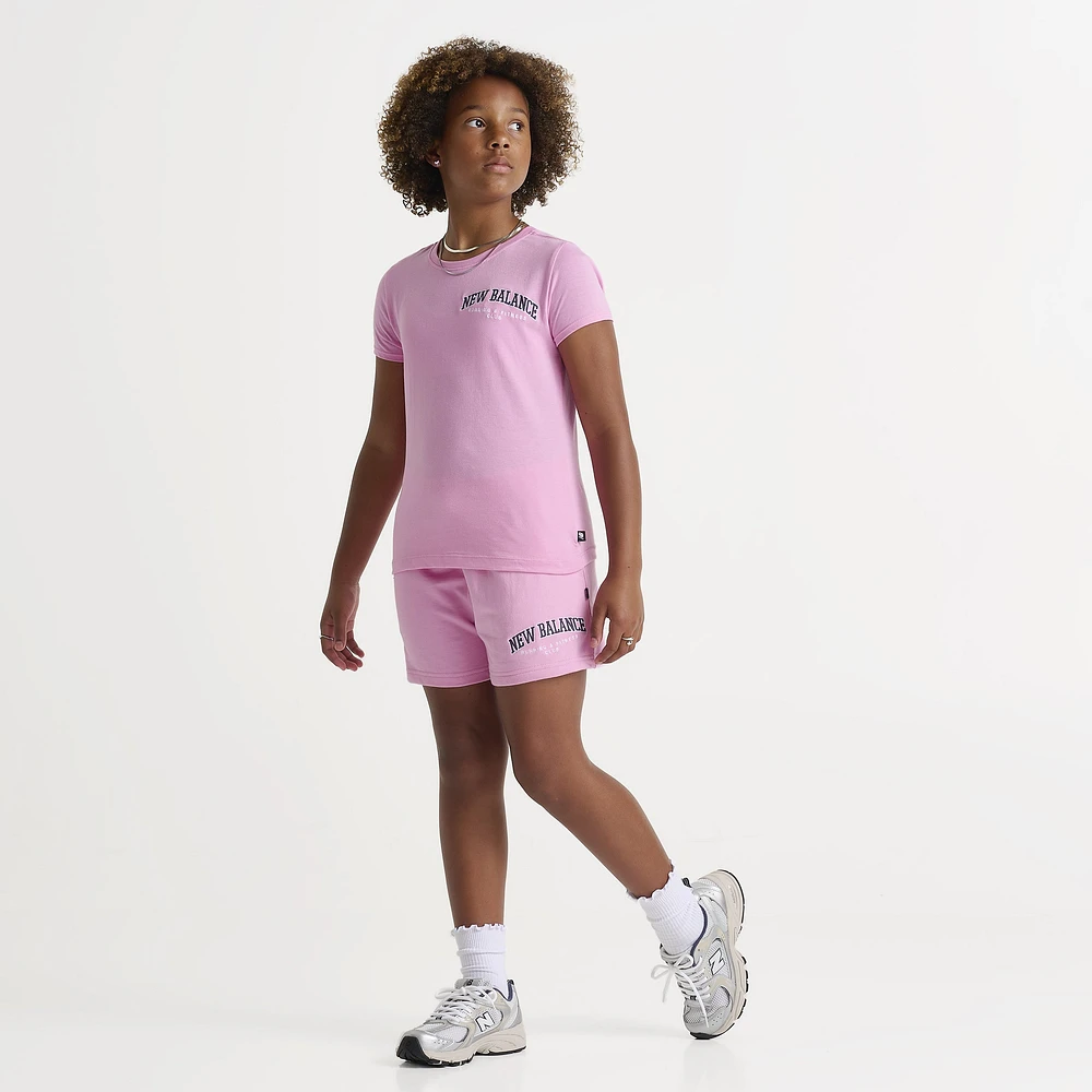 New Balance Junior Girls'Club Short Rose Sugar