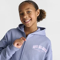 New Balance Junior Girls' Full Zip Hoodie / Dusk Shower