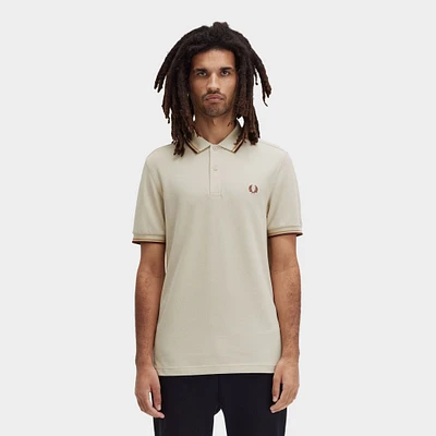 Fred Perry Twin Tipped Shirt Oatmeal / Honeycomb - Whiskey Brown