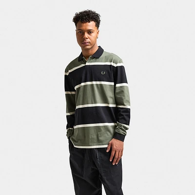 Fred Perry Striped Longsleeve Polo Laurel / Wreath Green