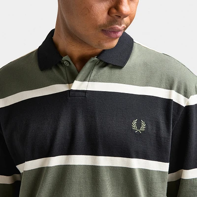 Fred Perry Striped Longsleeve Polo Laurel / Wreath Green