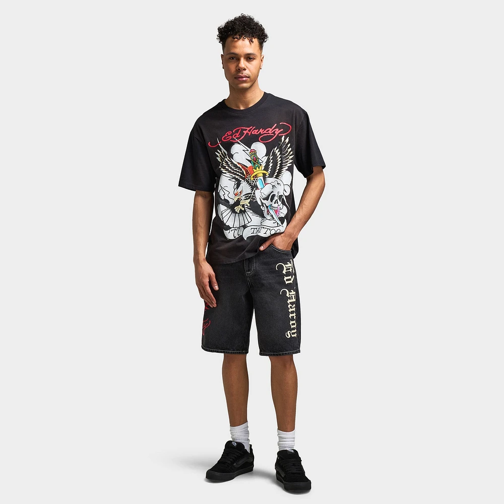 Ed Hardy Live Fast Denim Short / Y2K Black
