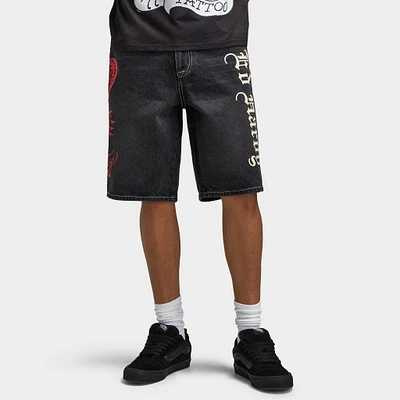 Ed Hardy Live Fast Denim Short / Y2K Black