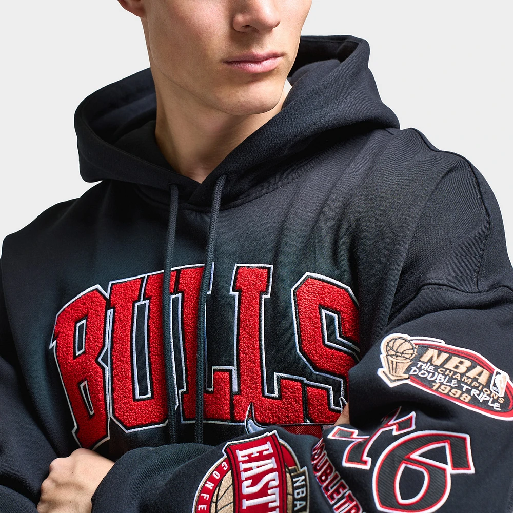 Mitchell & Ness Bulls Arch Multi Logo Hoodie / Black