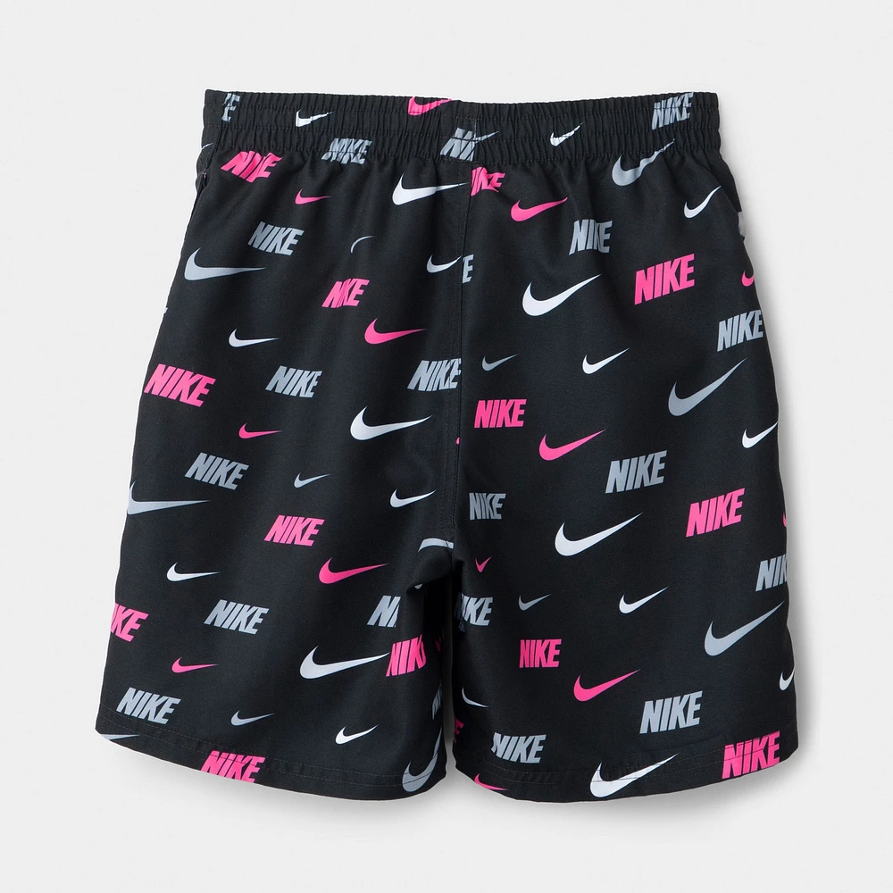 Nike Junior Boys' All-Over Print Swim Shorts / Black