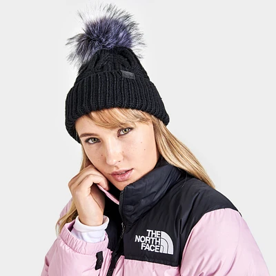 The North Face Women's Oh Mega Fur Pom Beanie / TNF Black