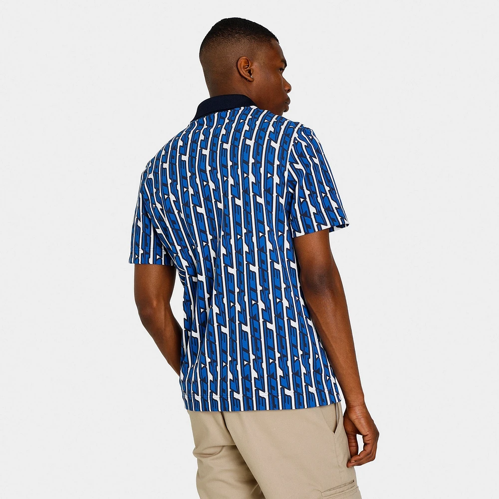 Lacoste Active Movement Two-Tone Printed Polo T-shirt White / Blue