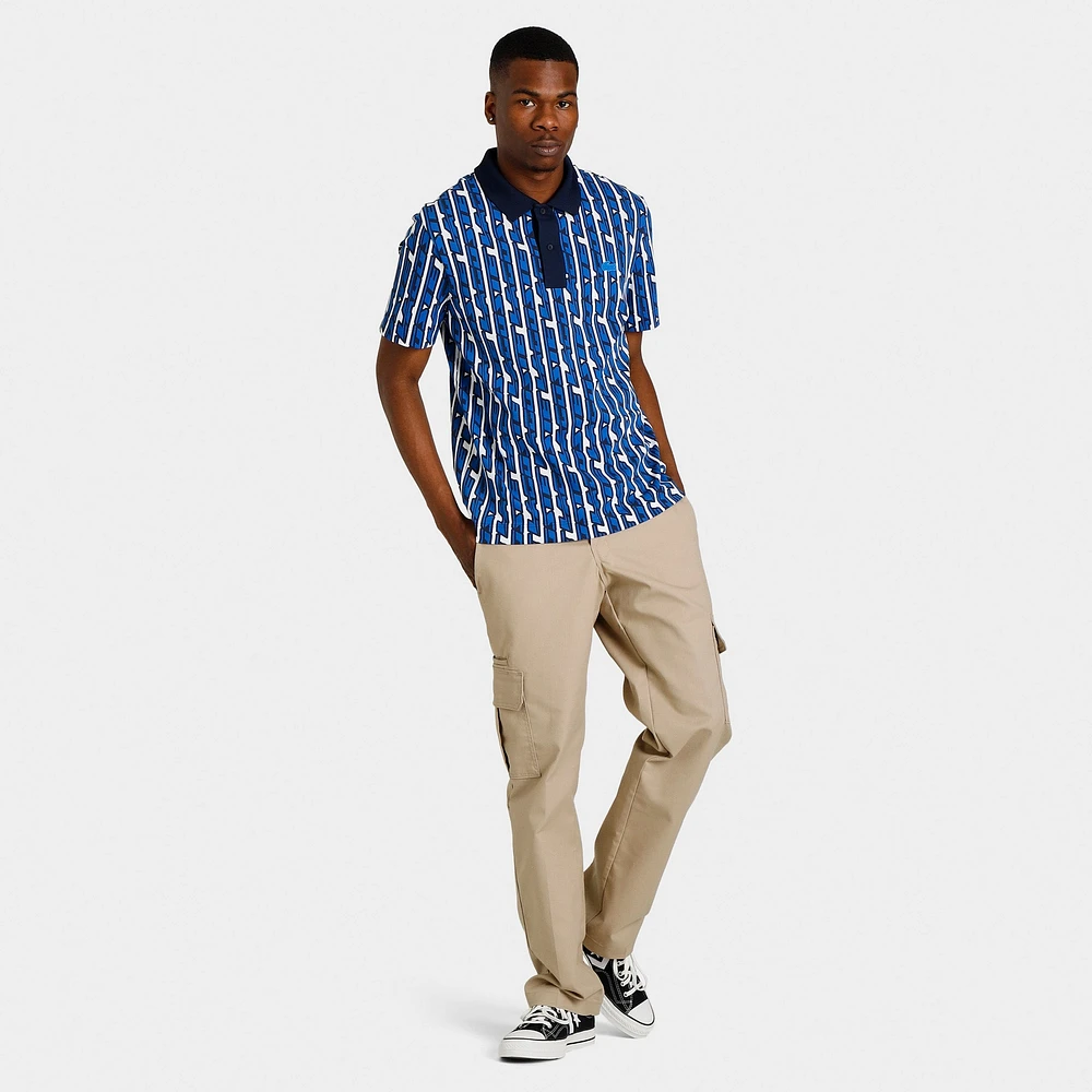 Lacoste Active Movement Two-Tone Printed Polo T-shirt White / Blue