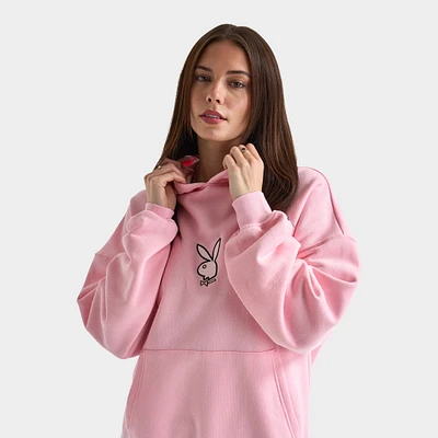 Playboy Script Oversized Graphic Hoodie / Pink