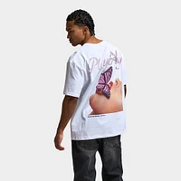 Playboy Women's Diamonte Oversized Graphic Tee / White