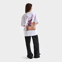 Playboy Women's Diamonte Oversized Graphic Tee / White