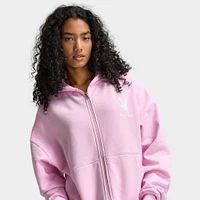 Playboy L.A Front Zip Oversized Hoodie / Baby Pink