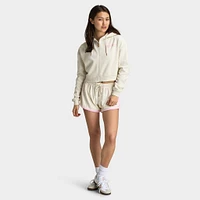 Playboy Casa Full Zip Cropped Hoodie Off White / Pinkesque