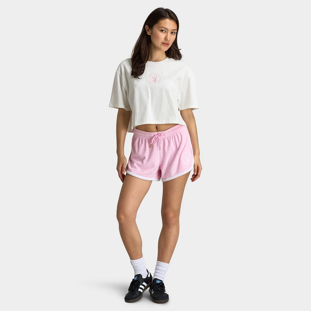 Playboy Retro Terry Shorts / Baby Pink