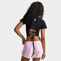 Playboy Casa Tie Back Baby Tee Black / Pinkesque