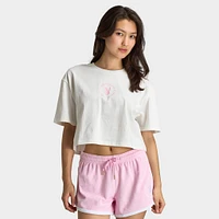 Playboy Women's California Club Tee Off White / Pinkesque
