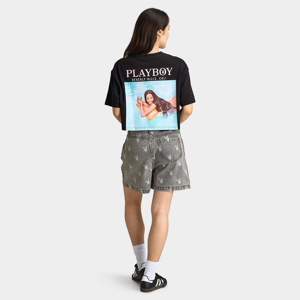 Playboy Women's Pool Playmate Tee Black / Pinkesque