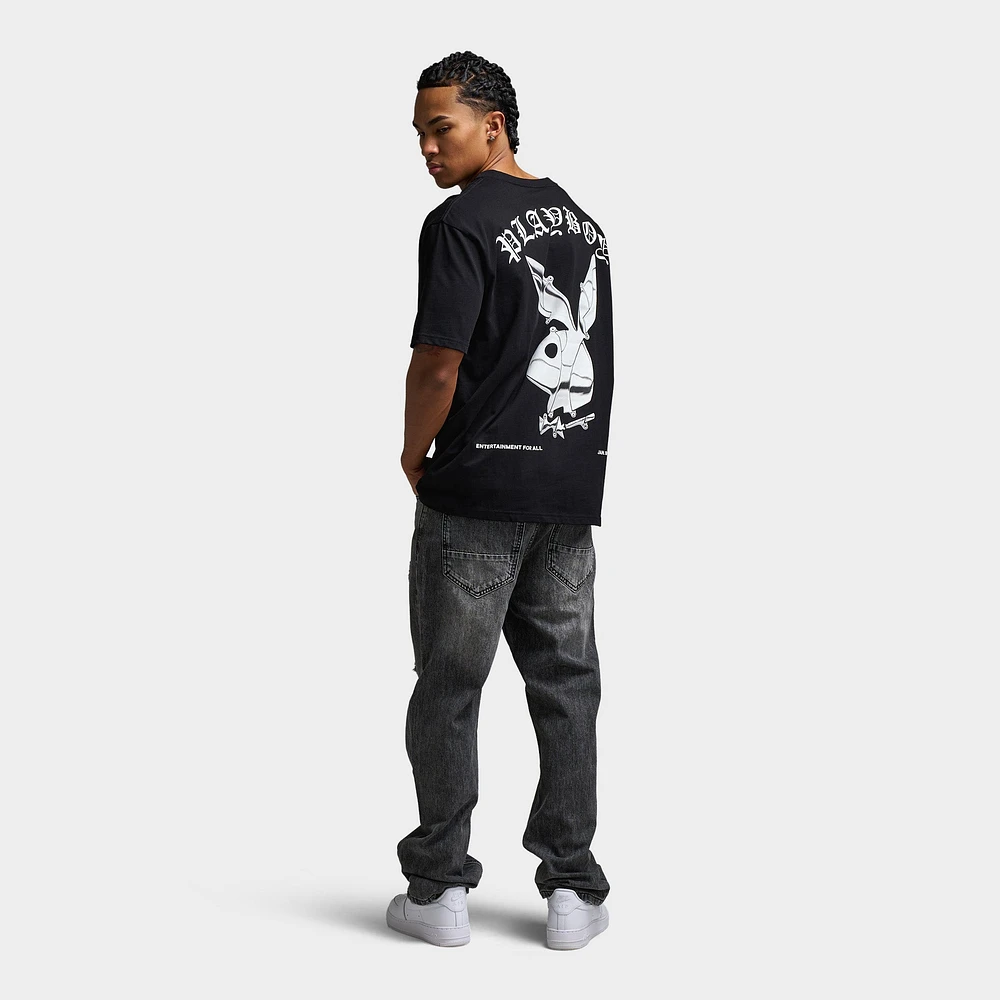 Playboy Chrome RH Oversized Graphic T-Shirt / Black