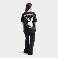 Playboy Chrome RH Oversized Graphic T-Shirt / Black