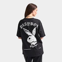 Playboy Chrome RH Oversized Graphic T-Shirt / Black