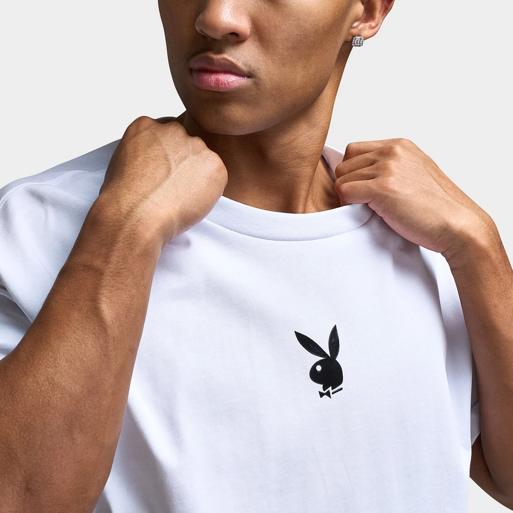 Playboy Lips Diamonte Graphic T-Shirt / White