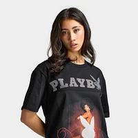 Playboy Chastity Samone Diamonte Tee / Black