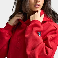 Playboy Script Oversized Hoodie / Red