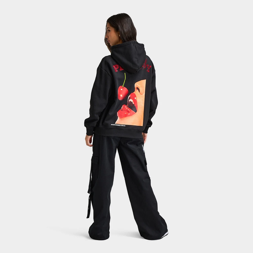 Playboy Cherry Diamonte Hoodie / Black