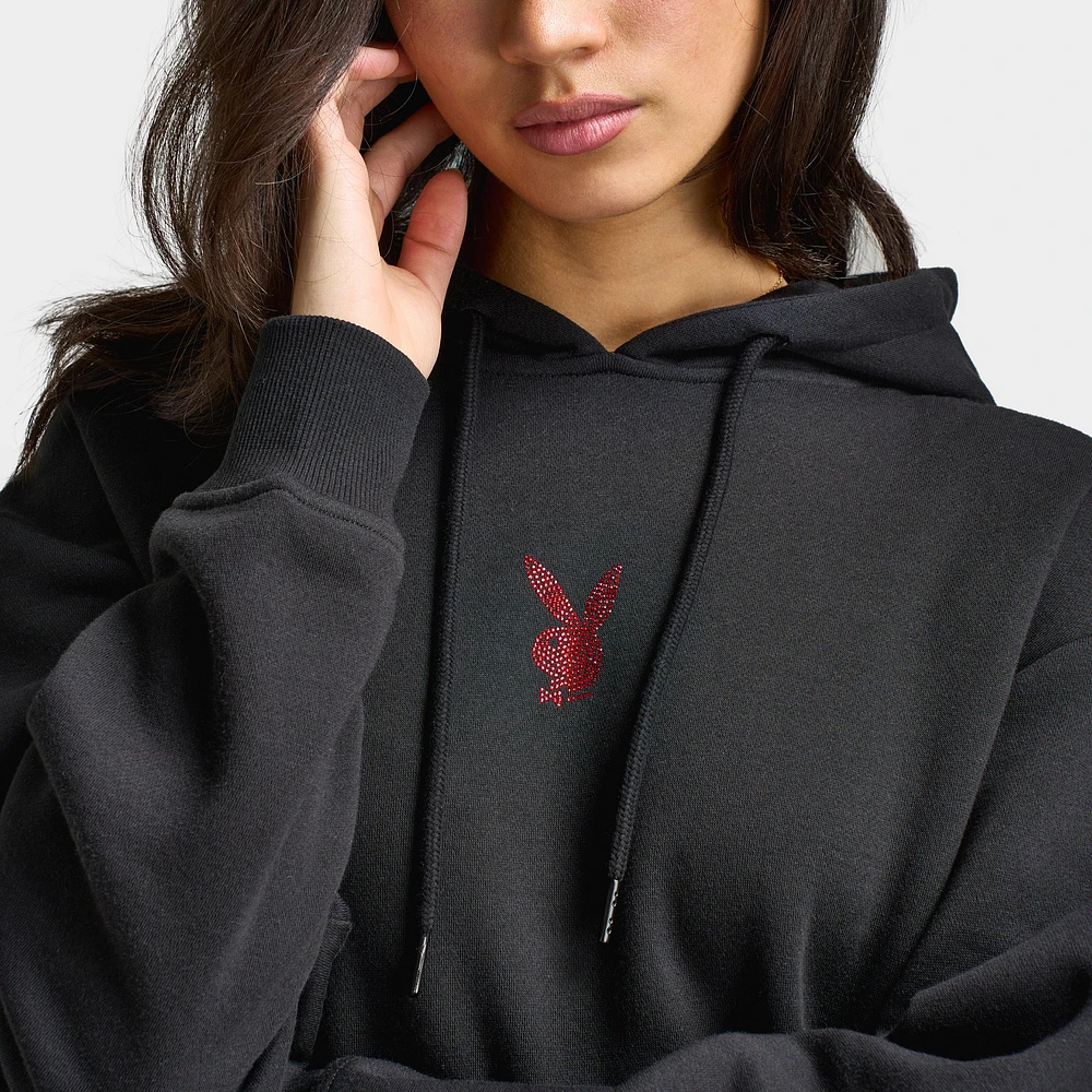 Playboy Cherry Diamonte Hoodie / Black